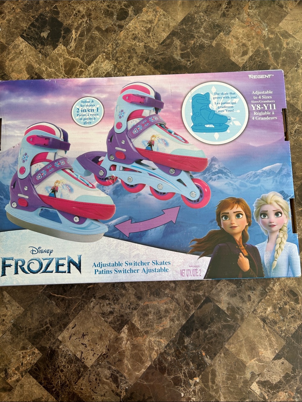 NEW 🆕 Kids Frozen Convertible Inline/Ice Skates - Adjustable Y8 to Y11